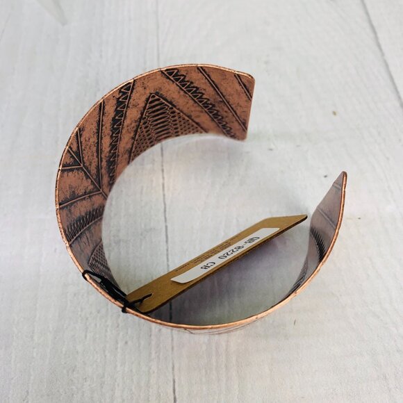 NEW! Story by DaVinci Seville Burnished Coppertone Cuff Bracelet Geometric - Picture 4 of 6